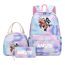 Naruto Student Girl Backpack Lunch Bag Three Piece Set Backpack