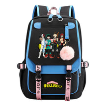 My Heroes Academy Usb Youth Student Backpack With Casual Woven Strap Flip Back Backpack