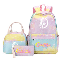 Beautiful Girl Warrior Student Schoolbag Lunch Bag Three Piece Set Backpack Cover