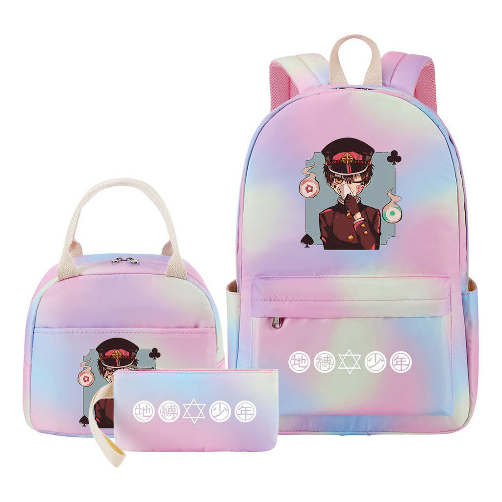Teenage Student Girl Backpack Lunch Bag Three Piece Set Backpack Set