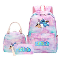 Interstellar Baby Stitch Youth Student Girls School Bag Lunch Bag Three Piece Set Backpack Set