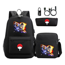 Naruto Usb Password Lock Youth Student Backpack Three Piece Set Backpack Set
