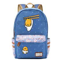 Cartoon Lazy Egg Printed Youth Student School Bag Fragmented Flower Boys And Girls Backpack