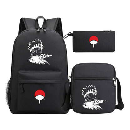 Anime Naruto Starry Sky Youth School Bag Three Piece Set For Men And Women Backpack Set