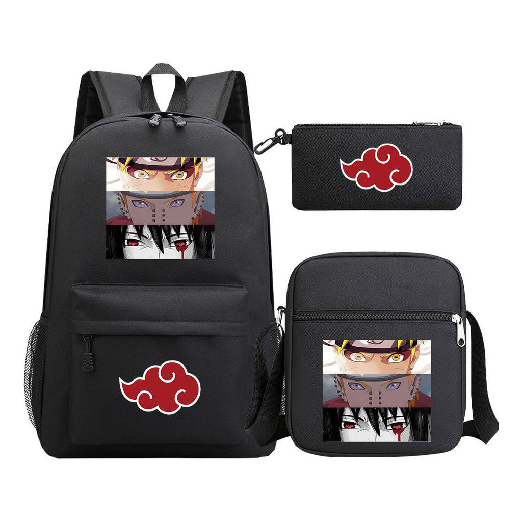 Anime Naruto Starry Sky Youth School Bag Three Piece Set For Boys And Girls Backpack Set