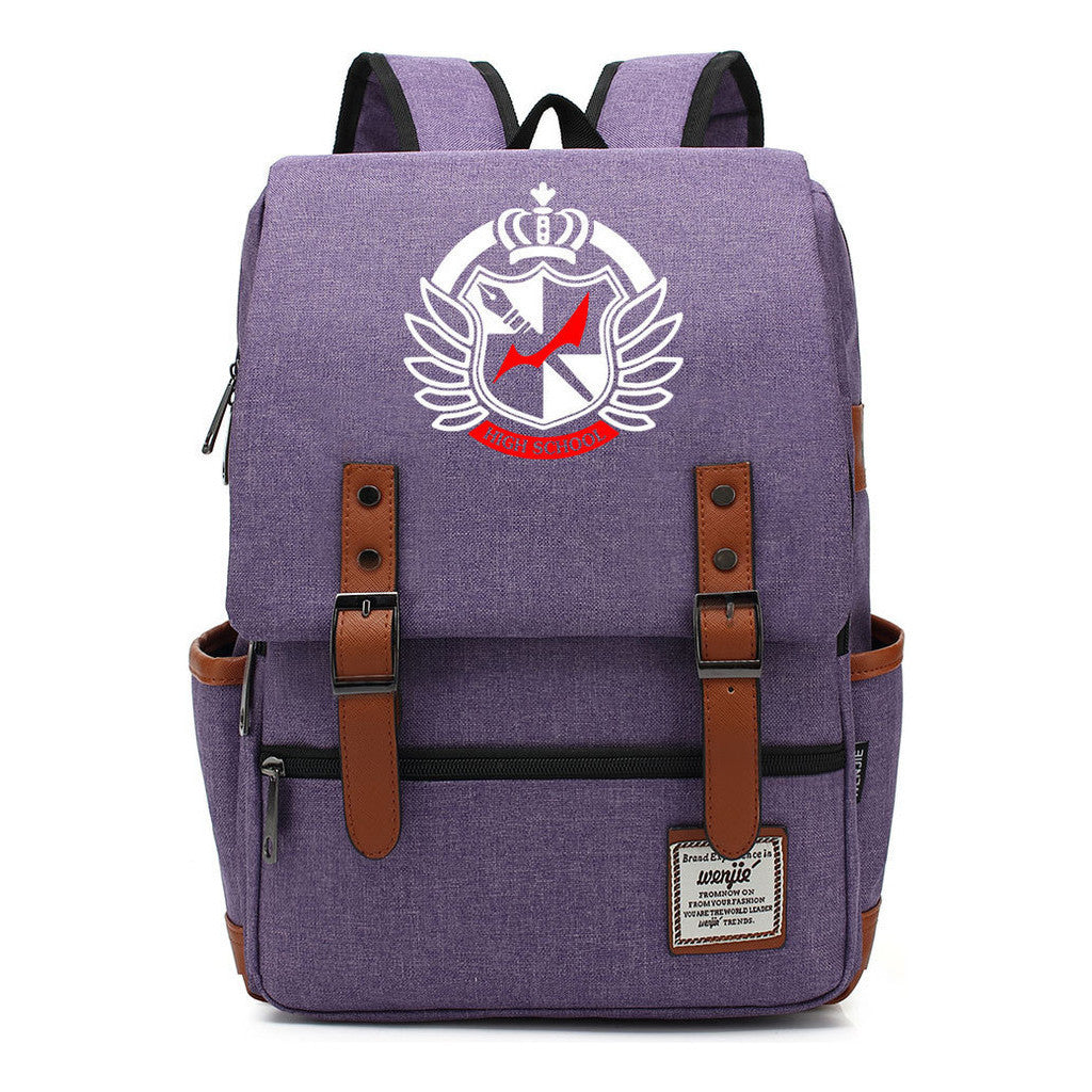 Printed Teenage Student Backpack For Men And Women With Casual Belt Buckle Classic Backpack