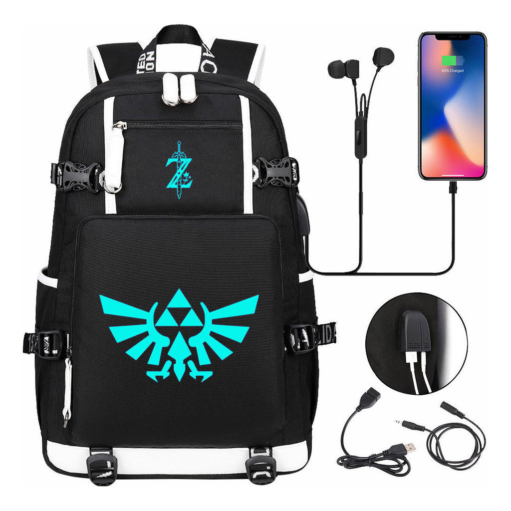 Legend Of Zelda Usb Youth Student Backpack For Men And Women's Leisure Travel Backpack