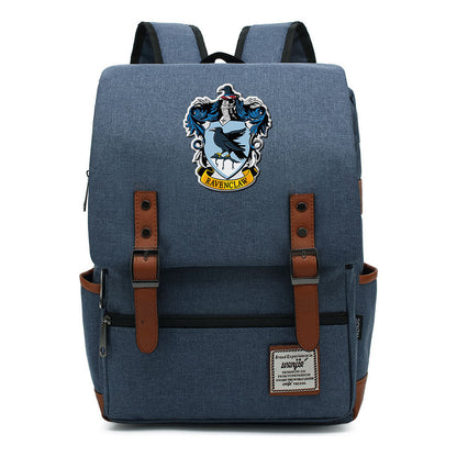 School Of Witchcraft And Wizardry Printed Student School Bag Casual Belt Buckle Classic Backpack