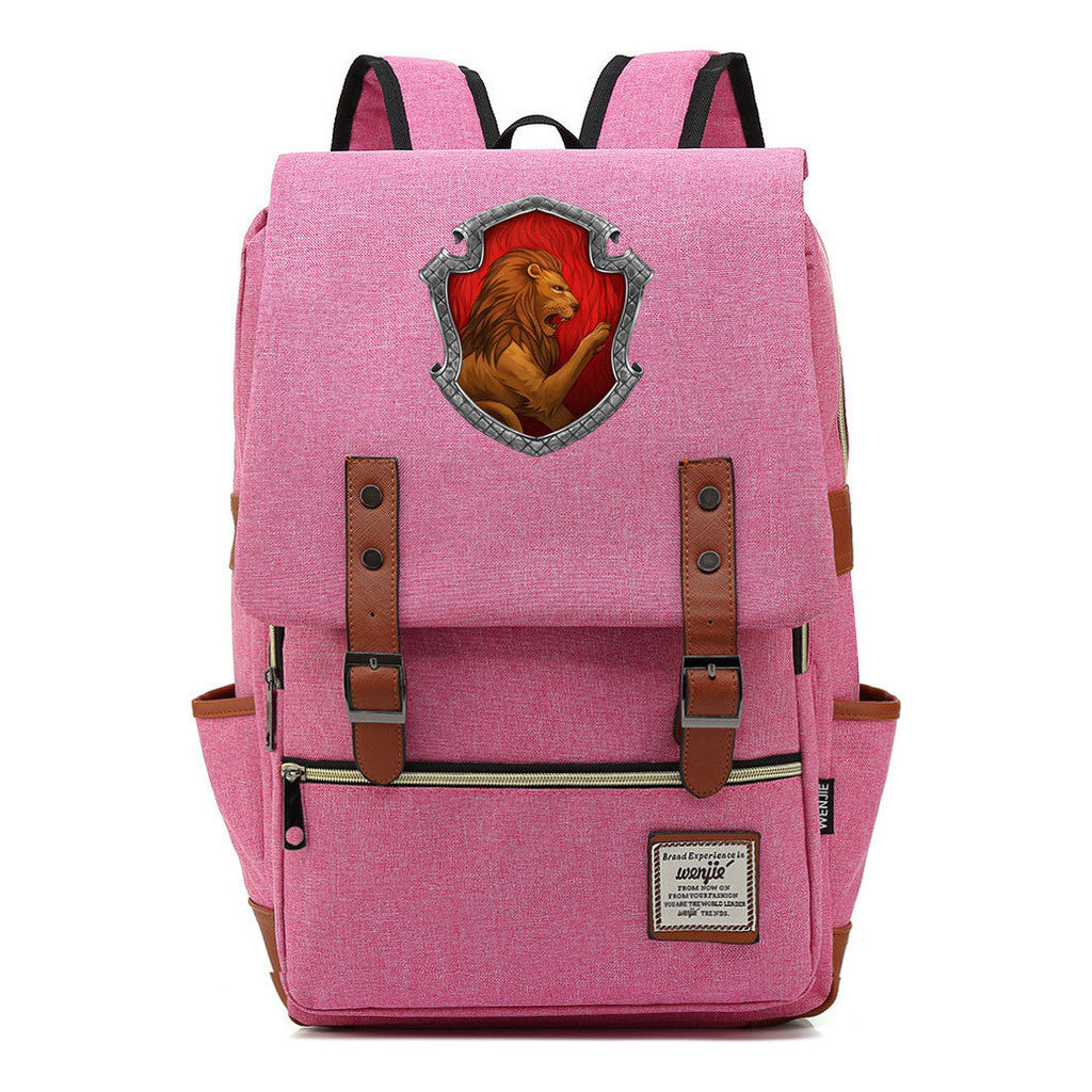 Academy Of Magic Print Teen School Bag Casual Belt Buckle Classic Backpack