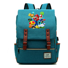 Super Mario Youth Student backpack USB casual backpack