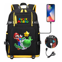 Super Mario Printed Teenage Student Backpack With Large Capacity Leisure Travel Backpack