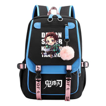 Cartoon Fashion Usb Youth Student Backpack Boy's And Girl's Leisure Ribbon Flip Backpack