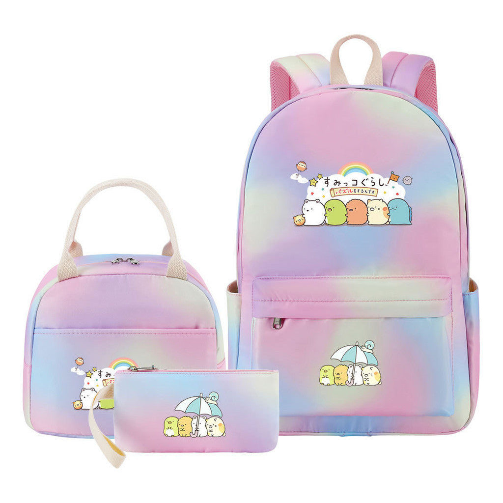 Corner Biology Student School Bag Lunch Bag Three Piece Set Backpack Set