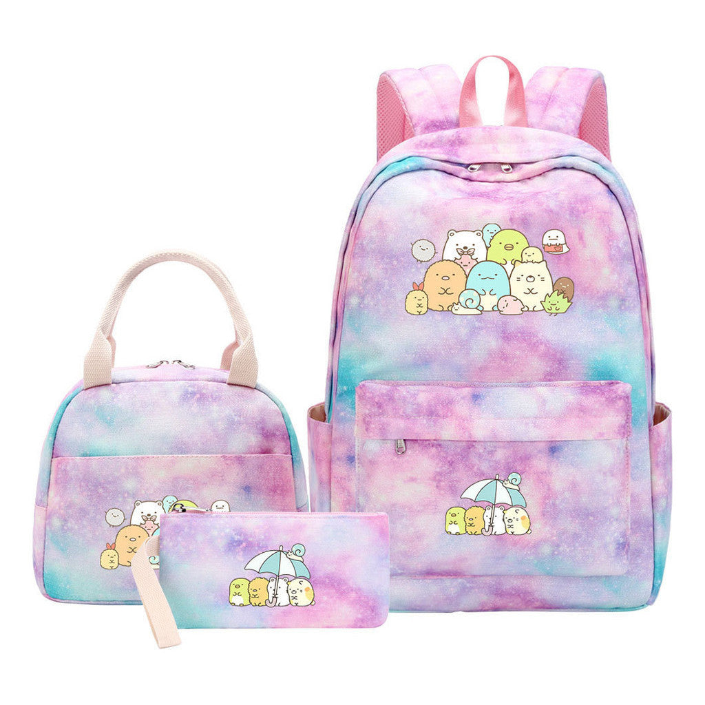 Game Corner Biology Youth School Bag Lunch Bag Three Piece Set Backpack Set