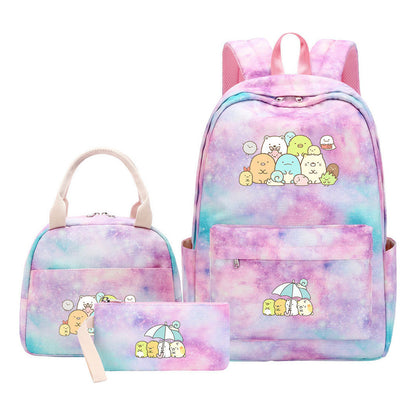 Game Corner Biology Youth School Bag Lunch Bag Three Piece Set Backpack Set