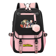 My Heroes Academy Usb Student Backpack, Casual Woven Strap Flip Back Backpack