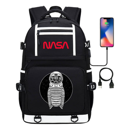 Printed Usb Youth School Bag Backpack Leisure Travel Backpack