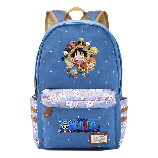 Anime Pirate Wang Lufei Printed Student School Bag Fragmented Flower Leisure Backpack