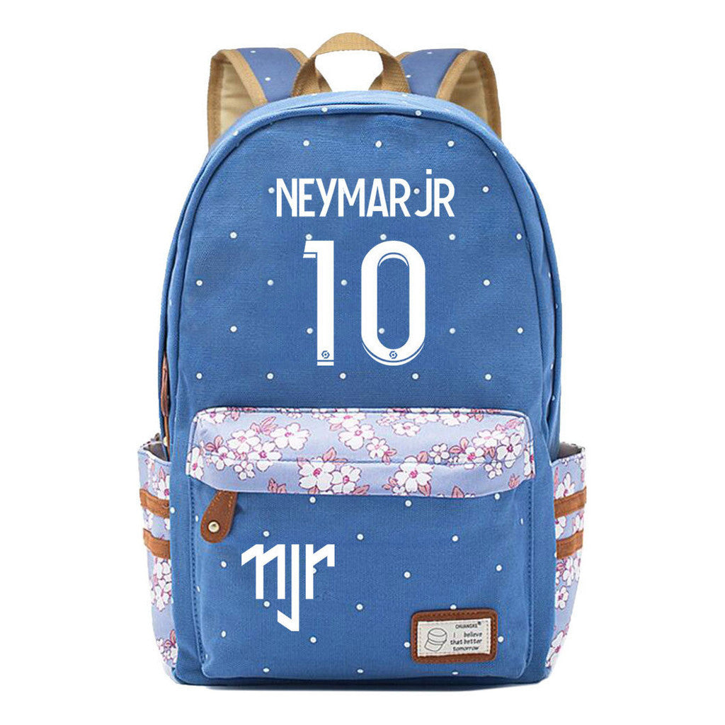 Football Star Neymar Printed Youth School Backpack For Primary And Secondary School Students, Fashionable And Casual Backpack
