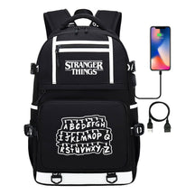 Strange Story Printed Usb Youth Student Backpack For Men And Women's Leisure Travel Backpack