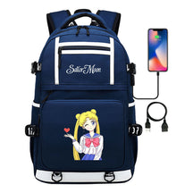 Anime Beauty Girl Warrior Usb Youth Student School Bag Men's And Women's Backpack Leisure Travel Backpack