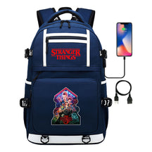 Strange Story Printed Usb Youth Student Backpack For Men And Women's Leisure Travel Backpack
