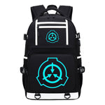 Blue Glow Printed Usb Youth Student Backpack For Men And Women's Leisure Travel Backpack