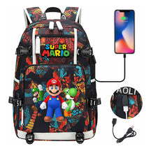Super Mario Printed Teenage Student Backpack With Large Capacity For Men And Women's Leisure Travel Backpack