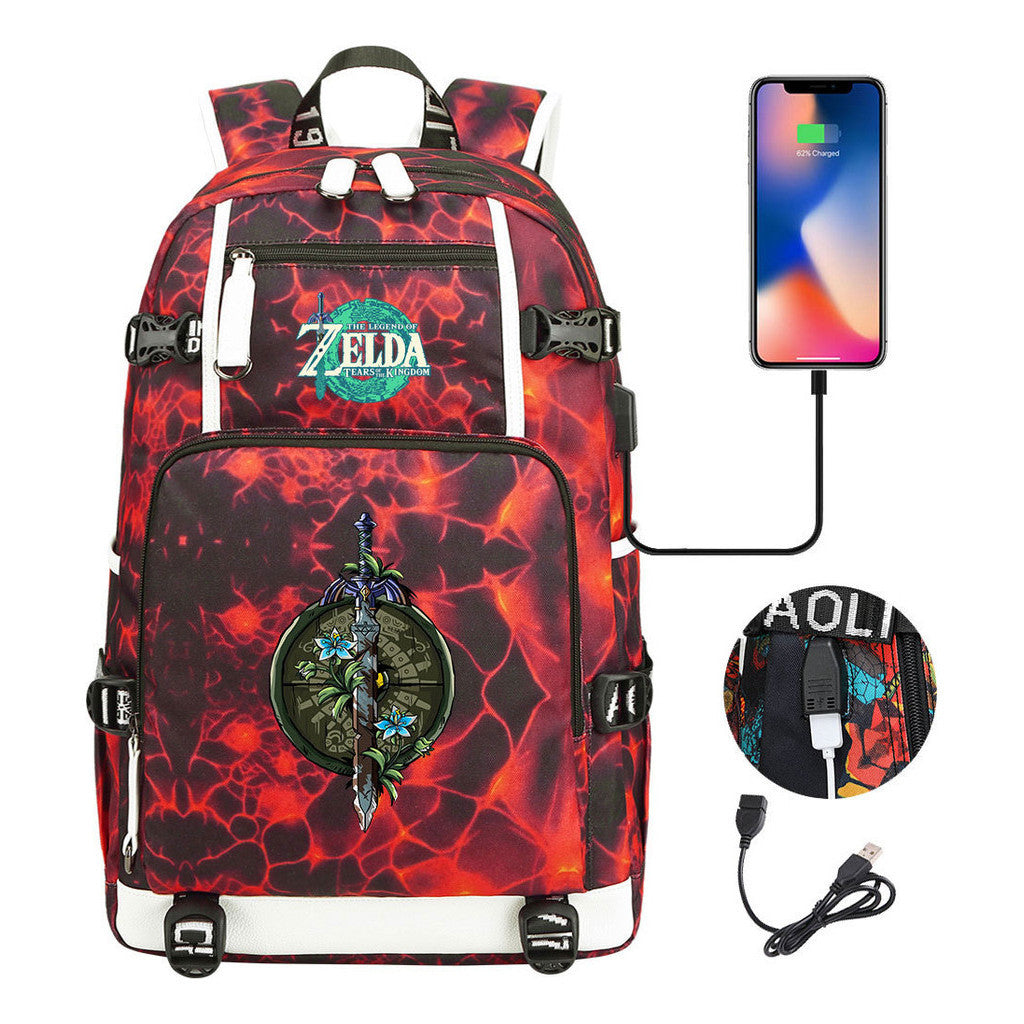 Printed Student Backpack For Men And Women With Large Capacity Leisure Travel Backpack