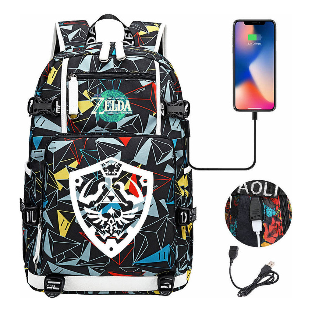 Printed Teenage Student Backpack For Men And Women's Leisure Travel Backpack