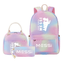 Sports Football Star Student Girl Backpack Lunch Bag Three Piece Set Backpack Set