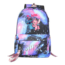 Interstellar Baby Stitch Printed Youth Student School Bag Casual Weaving Strap Backpack