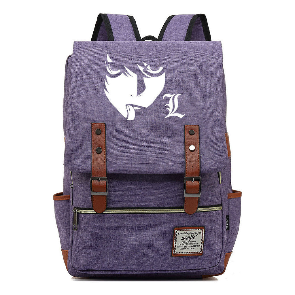 Manga Death Note Youth Student School Bag Men's And Women's Leisure Belt Buckle Backpack