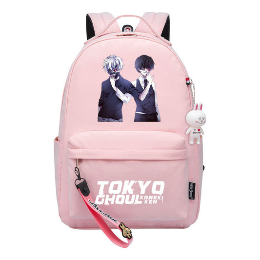 Manga Printed Teenage Student Backpack, Casual Bag, Girl Backpack