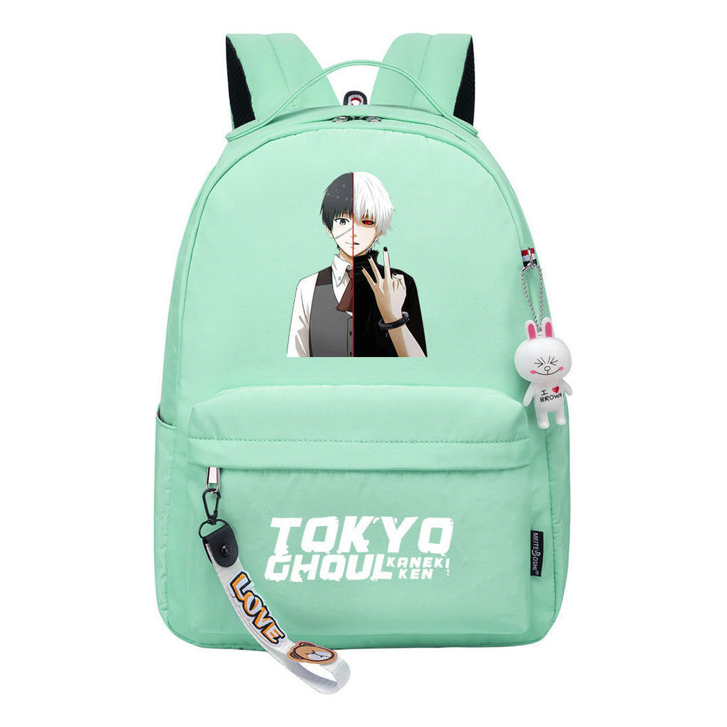 Manga Printed Teenage Student Backpack, Casual Bag, Girl Backpack