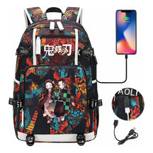 Cartoon Printed Usb Large Capacity Youth Student Backpack For Men And Women's Leisure Travel Backpack