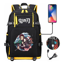 Cartoon Printed Usb Large Capacity Backpack For Men And Women's Leisure Travel Backpack
