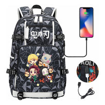 Cartoon Printed Usb Large Capacity Student Backpack For Leisure Travel Backpack