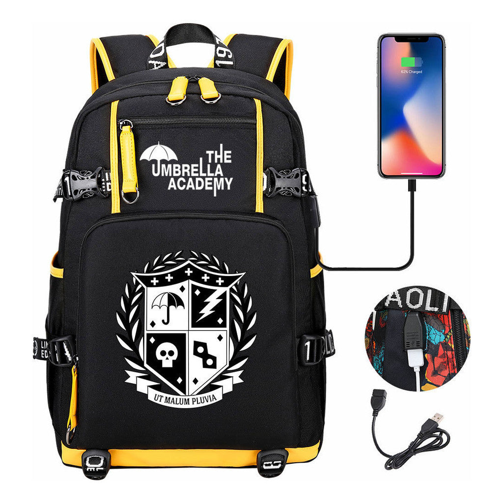 Printed Usb Large Capacity Youth Student Backpack For Men And Women's Leisure Travel Backpack