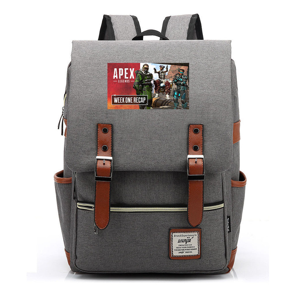 Printed Teenage Student Backpack For Men And Women With Casual Belt Buckle Classic Backpack