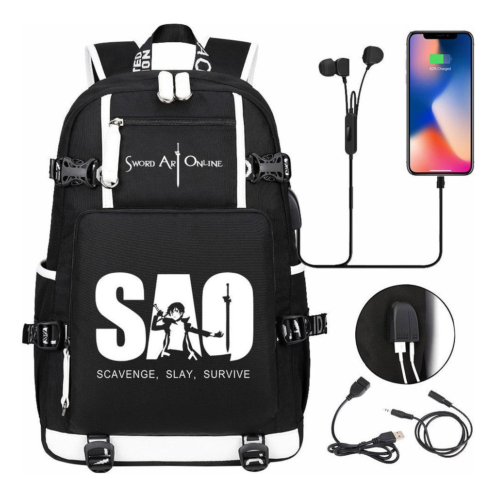 Usb Youth Student Backpack Men And Women's Leisure Travel Backpack