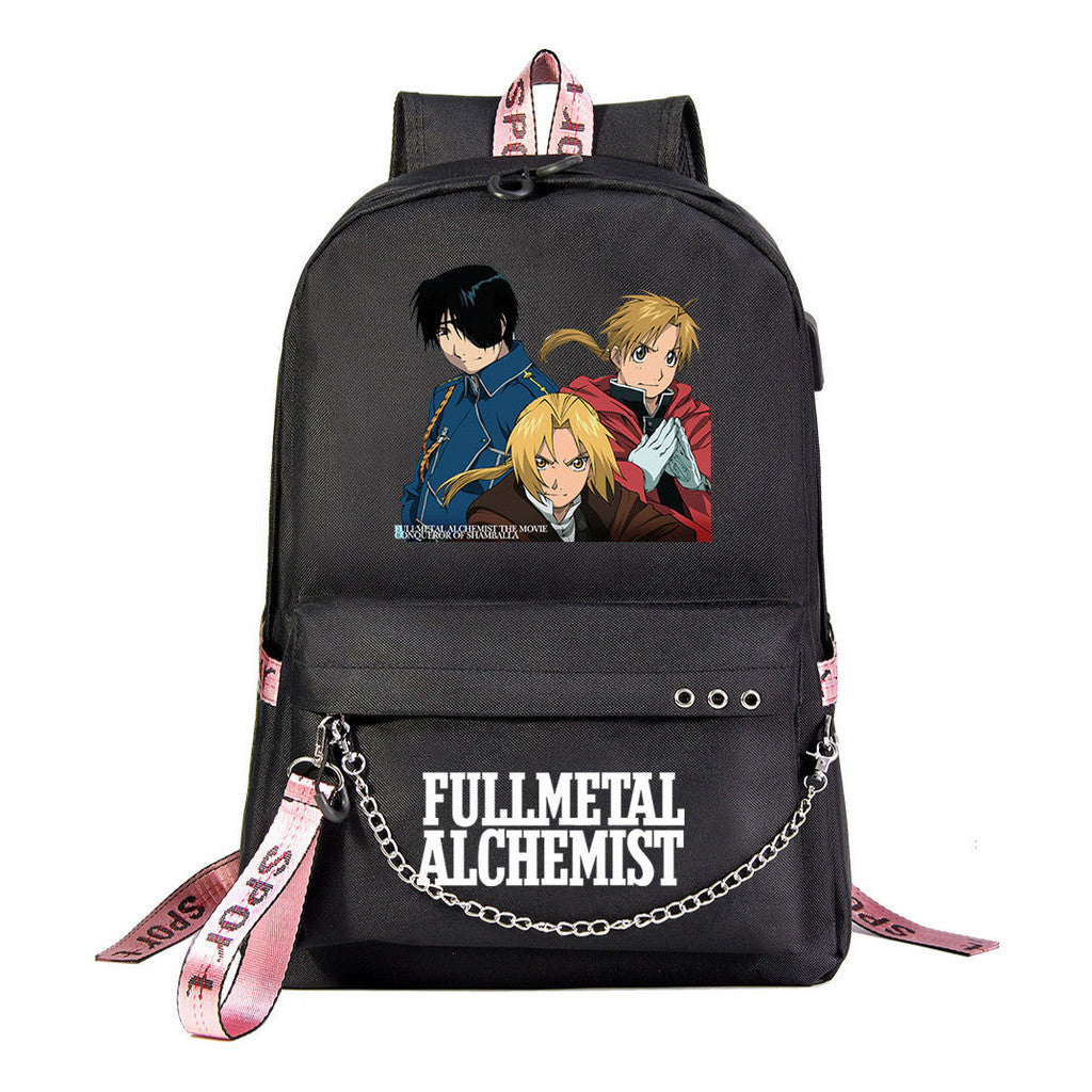 Printed Usb Student Backpack For Men And Women's Leisure Travel Backpack