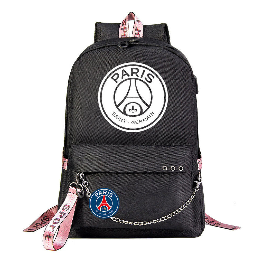 Football Star Neymar Printed Usb Youth Student Backpack For Men And Women's Leisure Travel Backpack