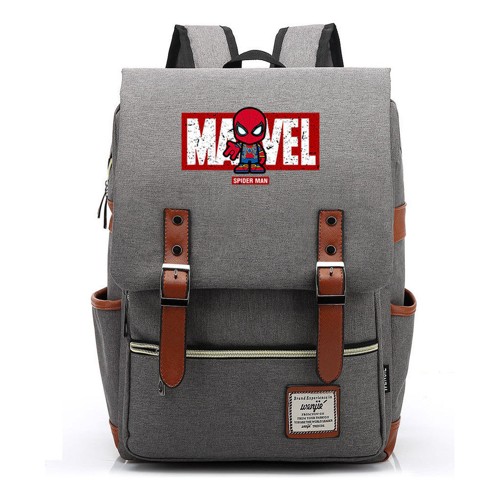 Superhero Printed Youth Student Backpack For Men And Women's Casual Classic Backpack
