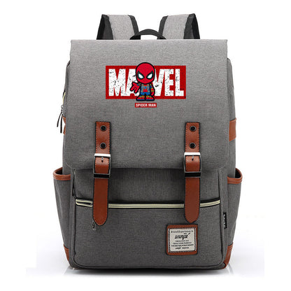 Superhero Printed Youth Student Backpack For Men And Women's Casual Classic Backpack