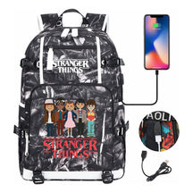 Strange Story Printed Usb Youth Student Backpack For Men And Women's Leisure Travel Backpack