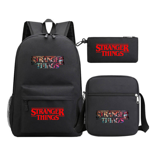 Strange Story Starry Sky Printed Youth Student Backpack 3-piece Set For Men And Women, Backpack Set