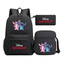 Starry Baby Stitch Printed Youth School Bag Three Piece Set For Men And Women Shoulder Set Backpack