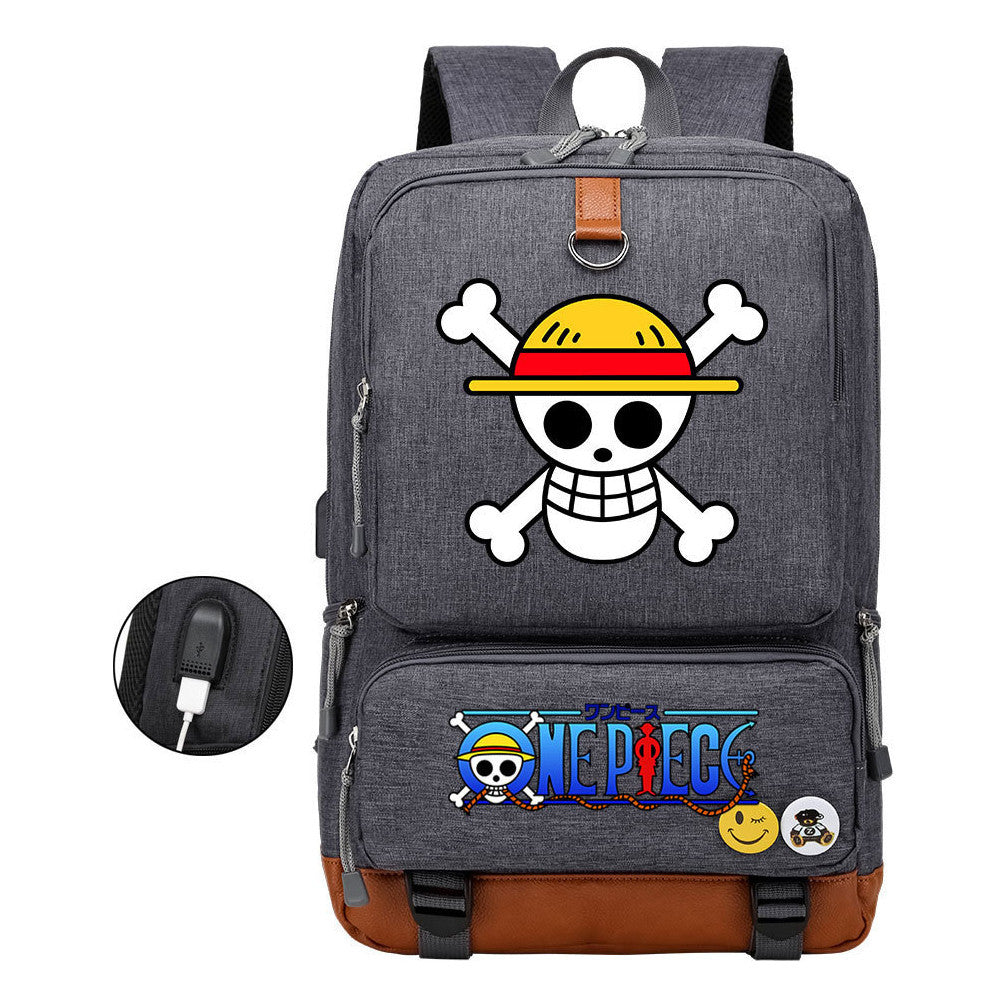 Printed Usb Youth Student Backpack For Leisure Travel Backpack