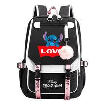 Interstellar Baby Stitch Usb Backpack For Boys And Girls Casual Woven Strap Flip Backpack